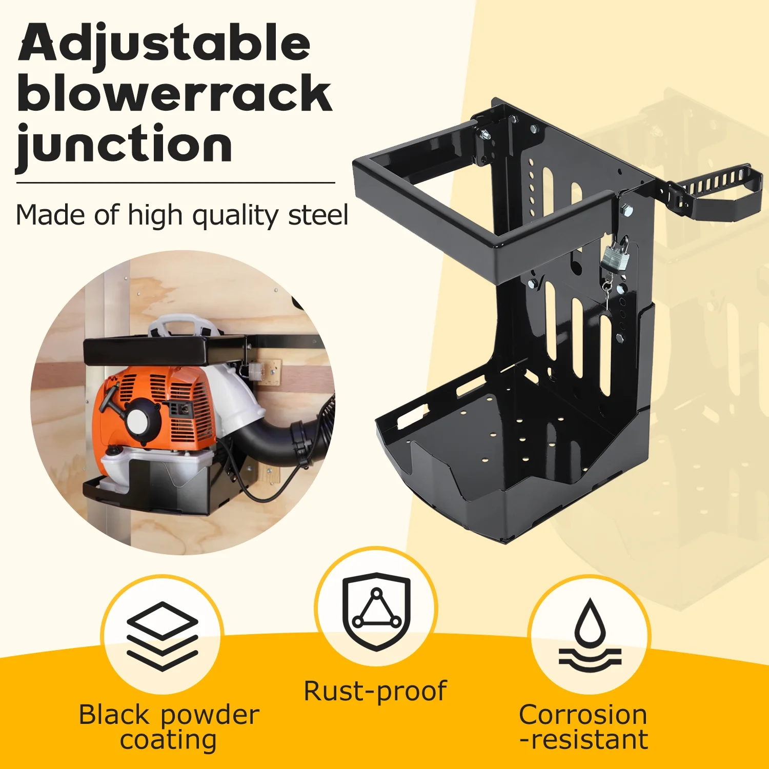 Backpack Blower Rack Holder with Lock Fit for Backpack Leaf Blowers Fit for Open and Enclosed Landscape Trailer Truck Adjustable - Image 2