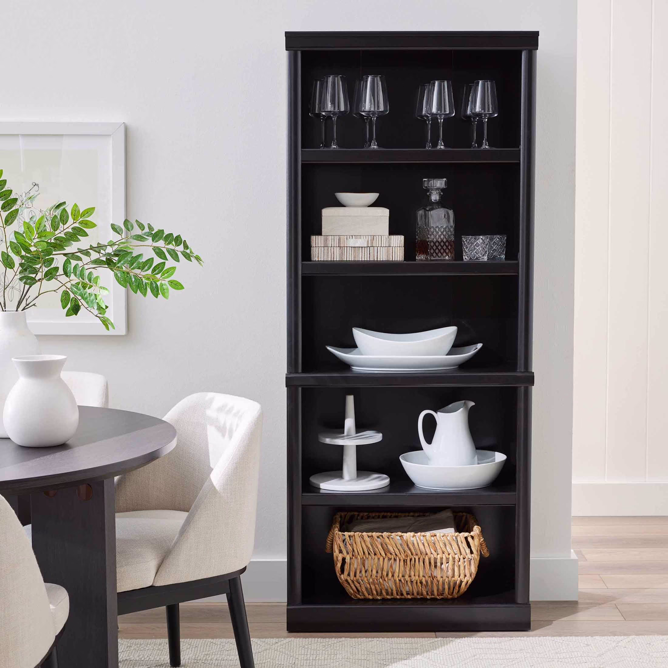 71" Ashwood Road 5 Shelf Bookcase, Black Finish(Black)