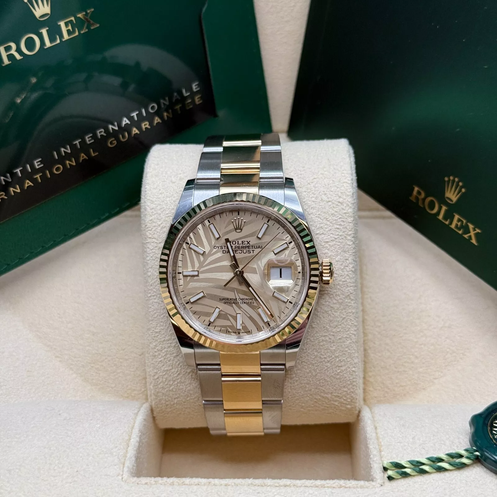 [Super Clone]RLX  Datejust 36mm 126233-0038 Golden Palm Motif 36mm Dial Oyster Bracelet Watch
