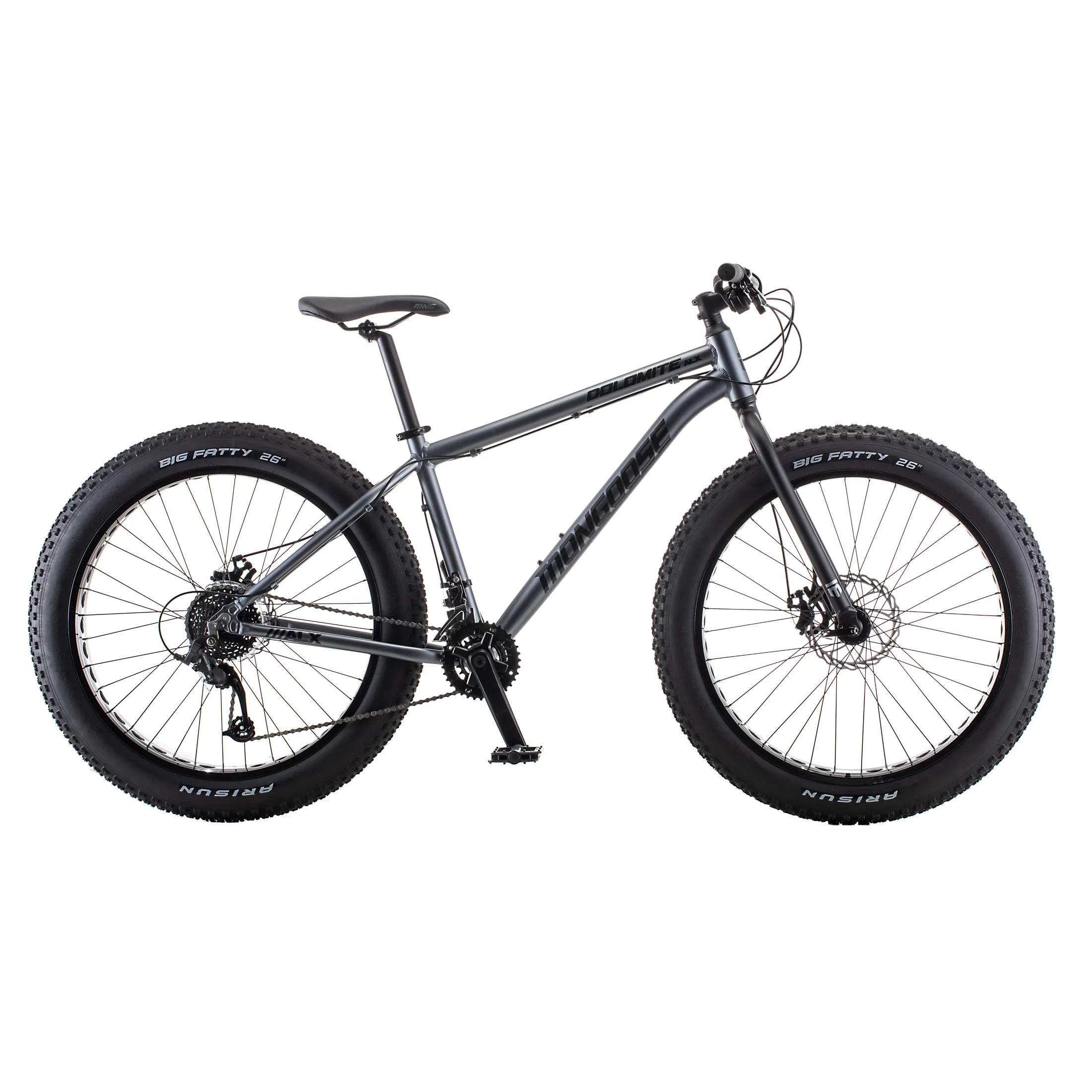 26 Mongoose Dolomite ALX Unisex Fat Tire Mountain Bike, Gray, Ages 12+