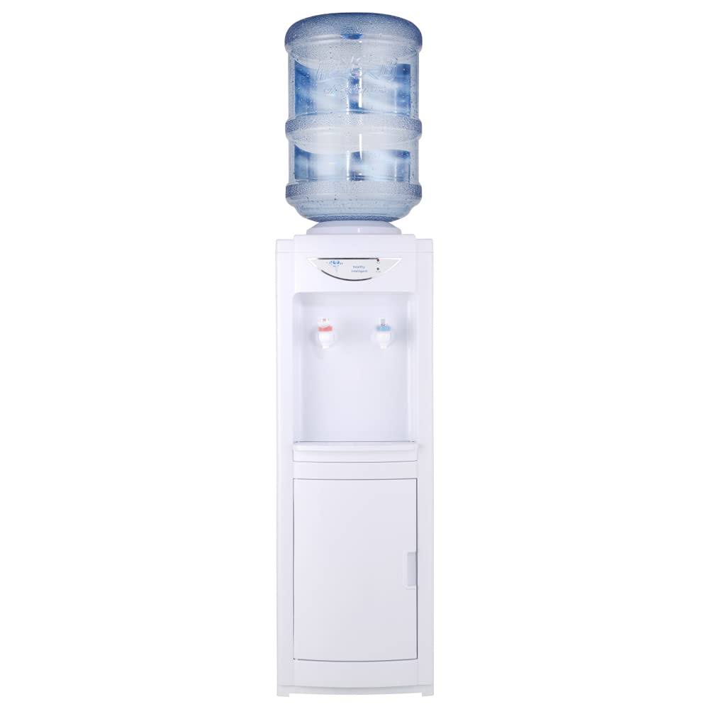 Huhelm Water Cooler Dispenser, Hot&Cool Top Loading Water Dispenser 5 Gallons Water Coolers with Child Safety Lock Removable Drip Tray & Storage