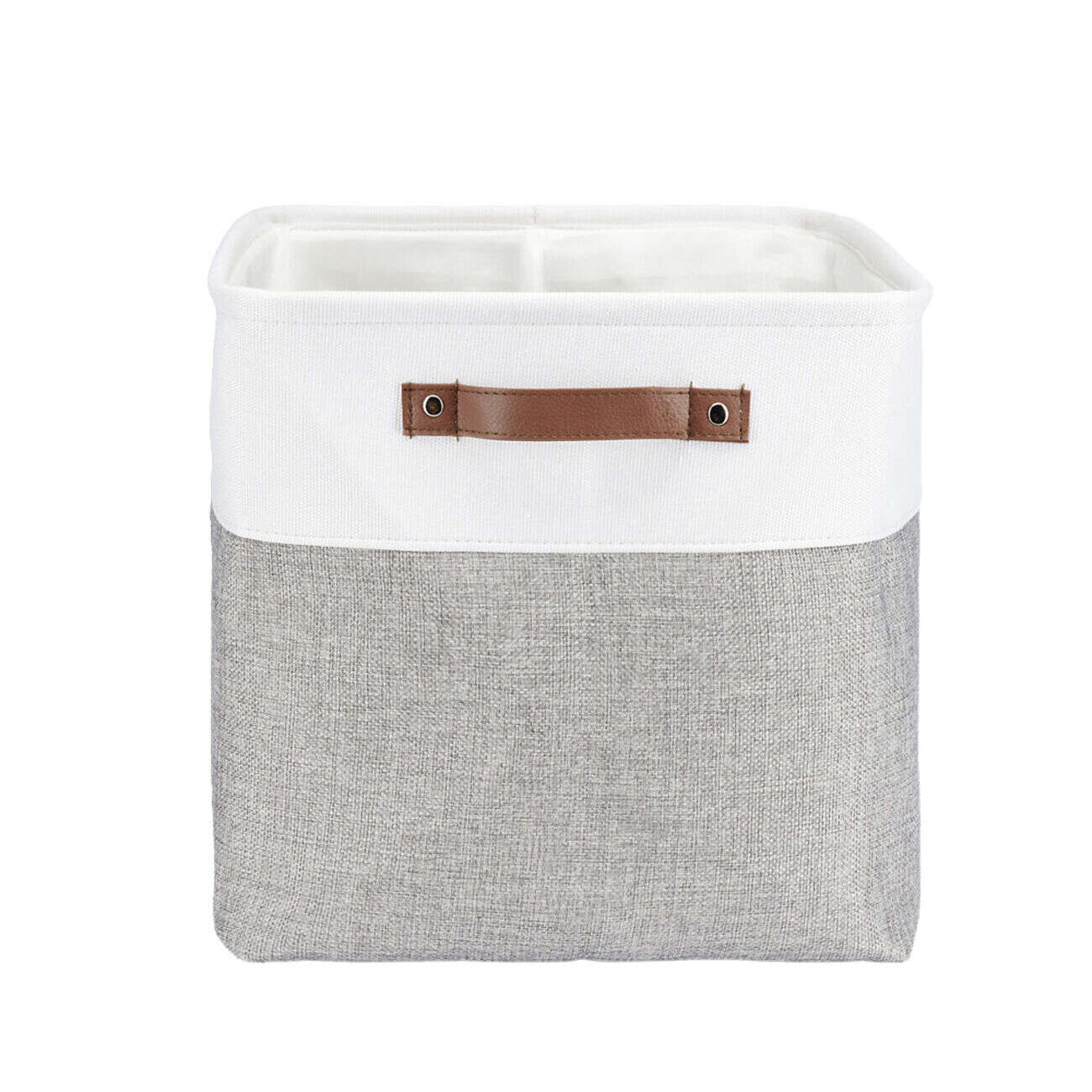 Panière de rangement Box Cube tissu 31x31xH29cm (2 modèles beige ou gris)