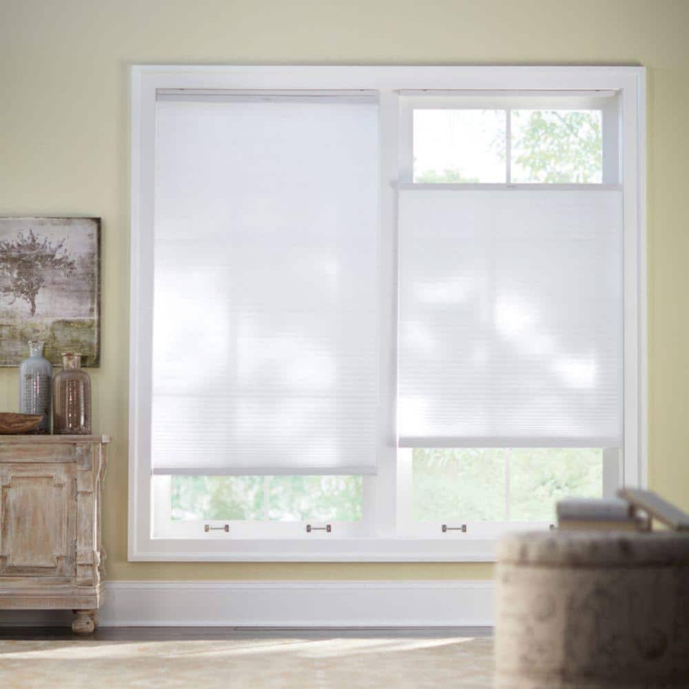 Home Decorators Collection Snow Drift Top Down Bottom Up Cordless Light Filtering Cellular Shades- 21.625 in. W x 48 in. L(Actual Size 21.375 x 48)