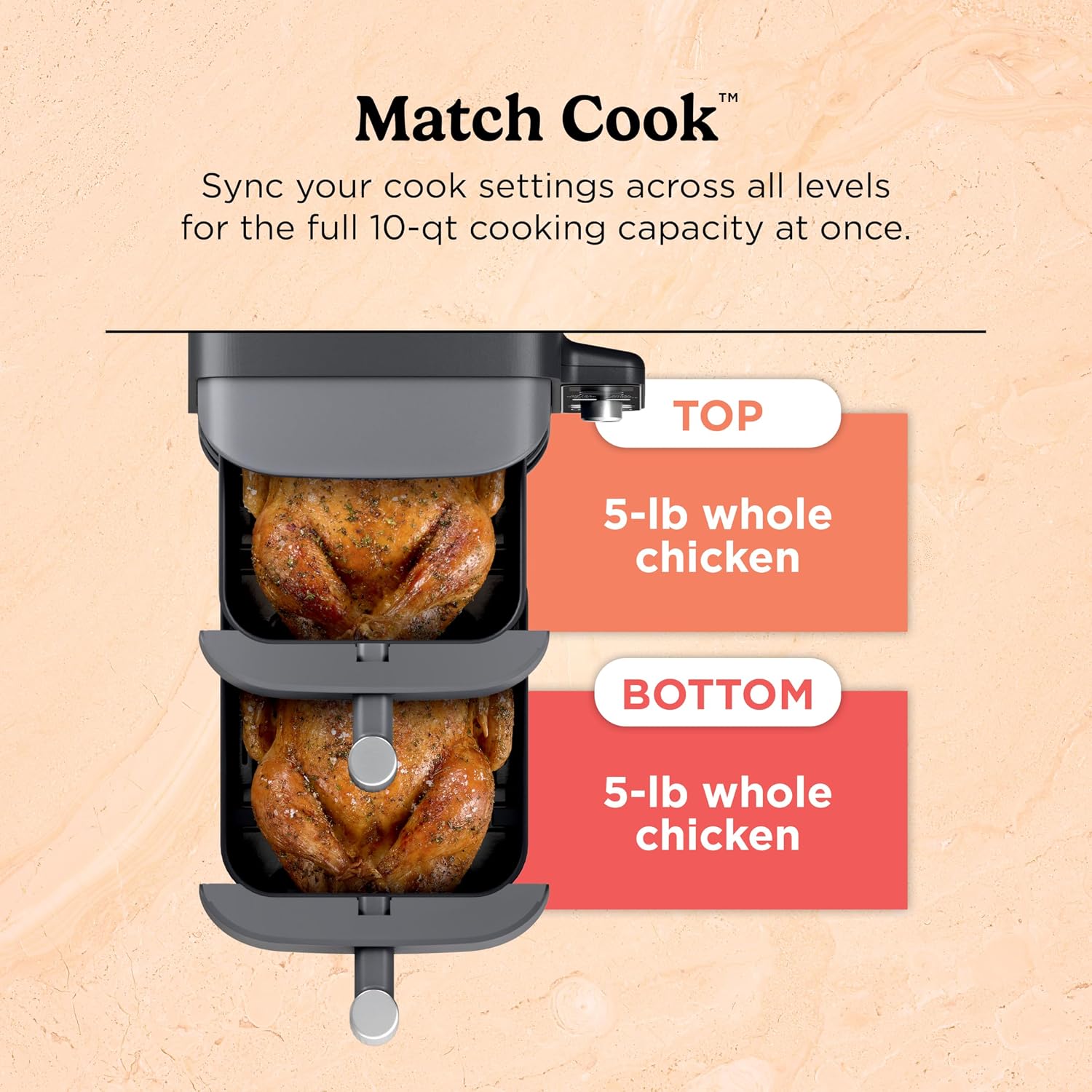 Ninja Air Fryer DoubleStack XL, 10 Qt, 6-in-1, Deep Gray, SL401