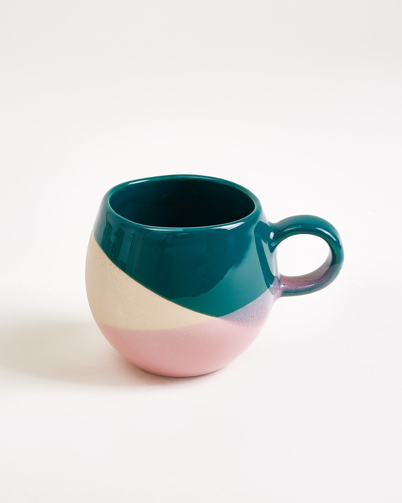 BICA - SMALL MUG DARK GREEN SAND PINK