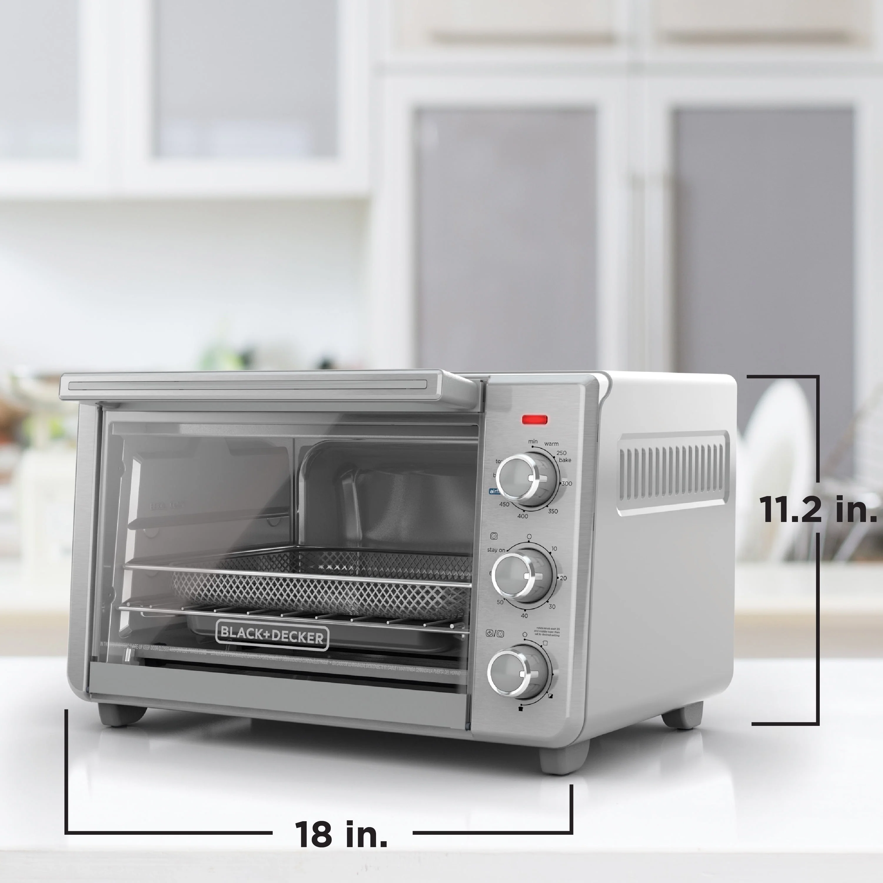 BLACK+DECKER 6 - Slice Crisp 'N Bake Air Fry Toaster Oven, TO3217SS