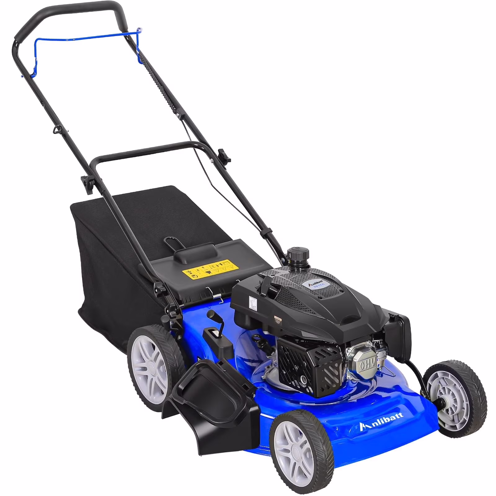21 Inch Gas Lawn Mower, Gasonline Lawnmower Walk-Behind Push Mowers With Bagging 201cc 5.7HP 4-Cycle OHV Engine, Adjustable Cutting Height Gas Powered Lawnmower