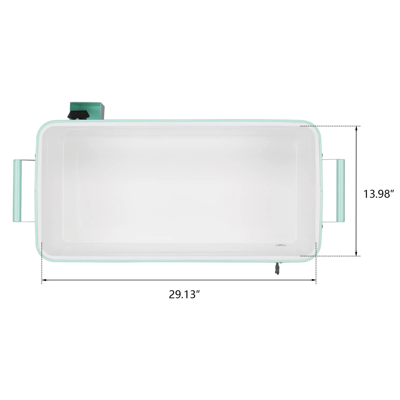 80 Quart Outdoor Cooler Cart Rolling Ice Chest Cooler Cart, Portable Patio Cooler with Bottle Opener, Handles and Drainage, Standing Cooler for Patio Party, Camping and BBQ, Mint Green(Mint Green) Image 8