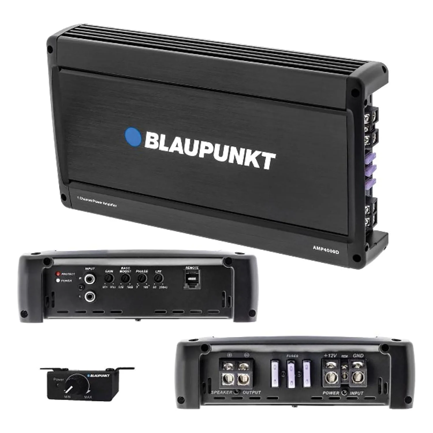 Blaupunkt AMP4000D 4, 000 - Watt - Max Monoblock Class D Amp with Bass Remote