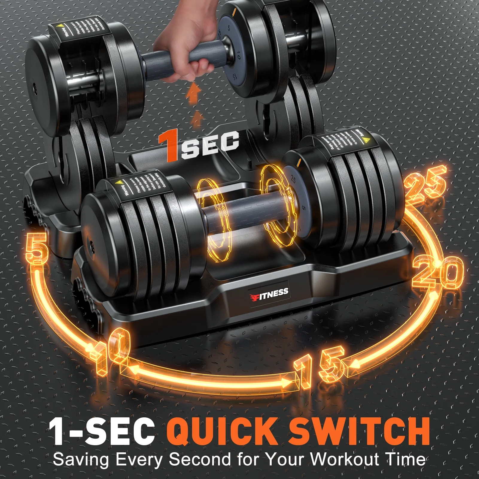 50lb(25lb*2) 5 in 1 Adjustable Dumbbells 25LB set of 2 Adjustable Free Weights Plates and Rack Hand Weights for Women and Men Adjust Weight for Home Gym Full Body Workout Fitness(50lbs(25lb*2)/Black+Red) - Image 10