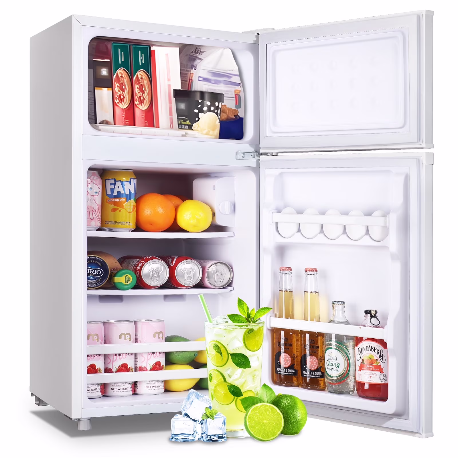 2.4 Cu.ft Mini Fridge with Freezer, Small Refrigerator Apartment Size Fridge Black, NEW(Black) - Image 5