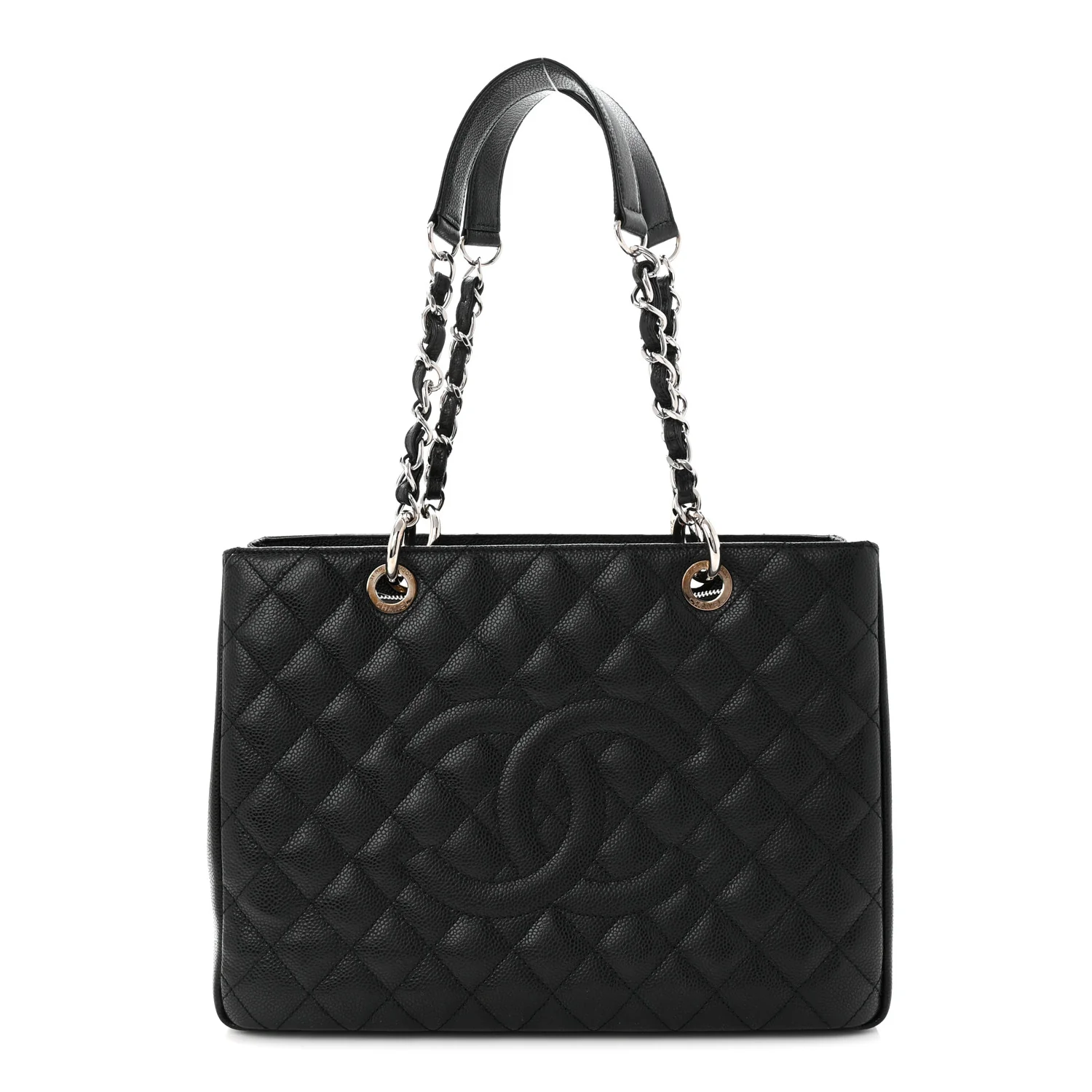 Caviar Quilted Grand Shopping Tote GST Black