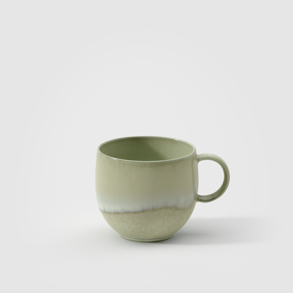 Perlemor Mug - Green, 7.2 oz, Premium Porcelain