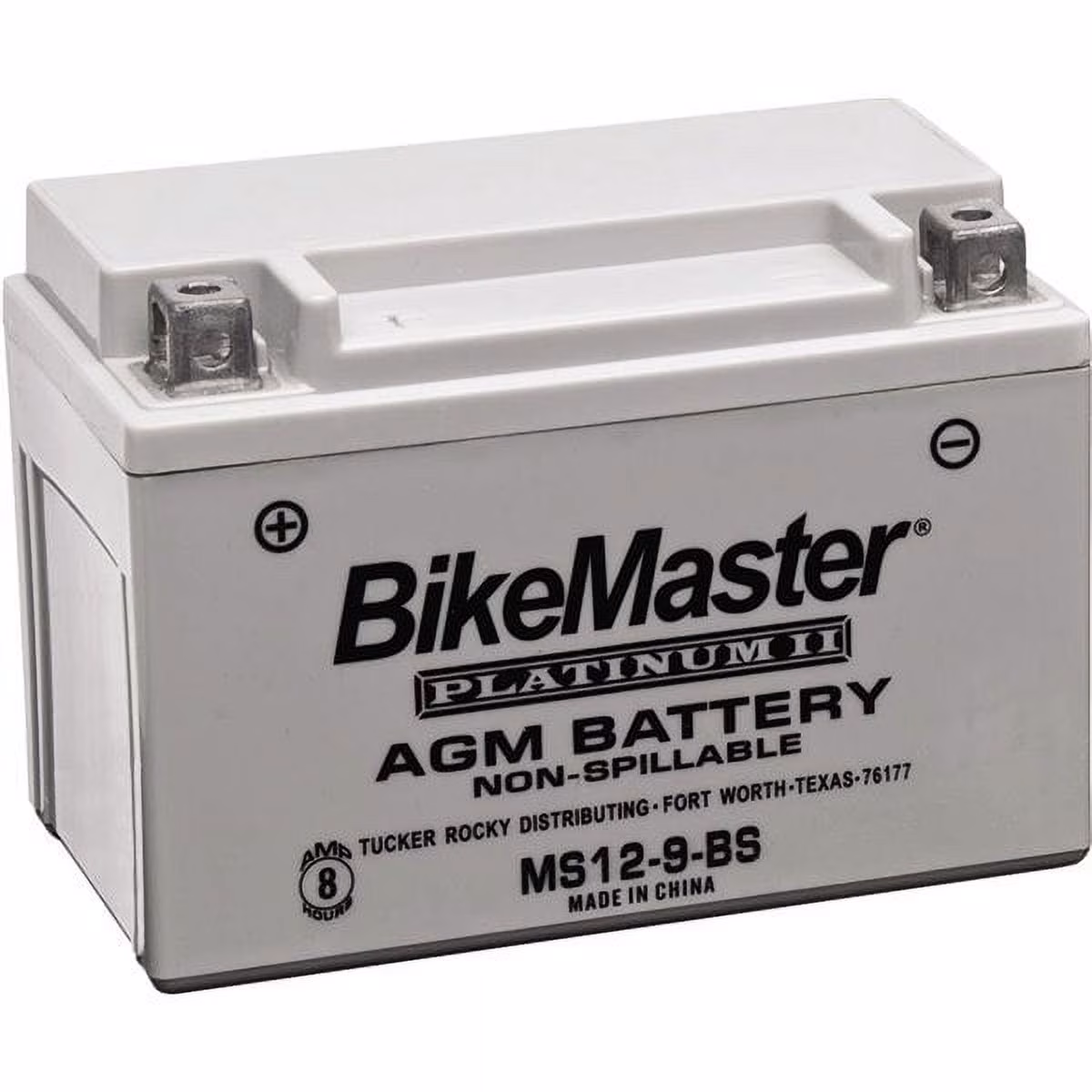 BikeMaster MS12-20CH-BS AGM Platinum II Motorcycle Battery - 151x87x161