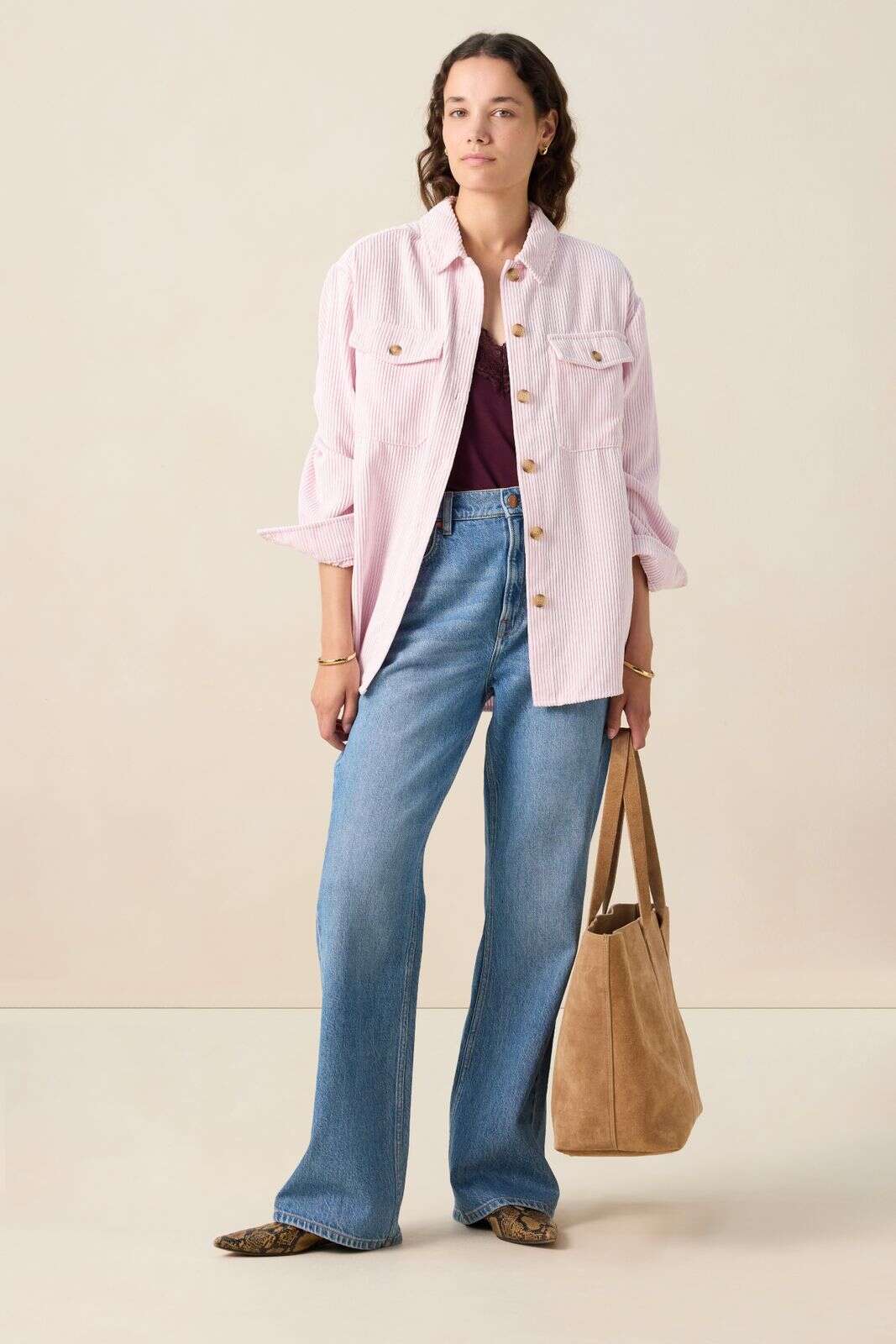 Lichtroze corduroy jack