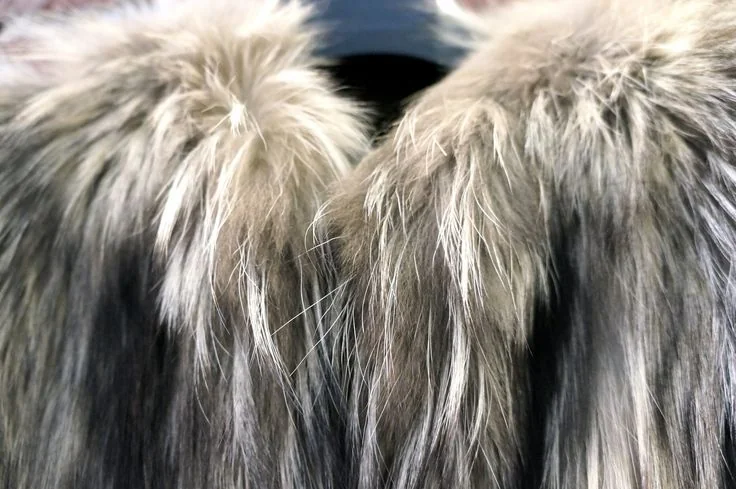 Close-up detail of long fur-like pile