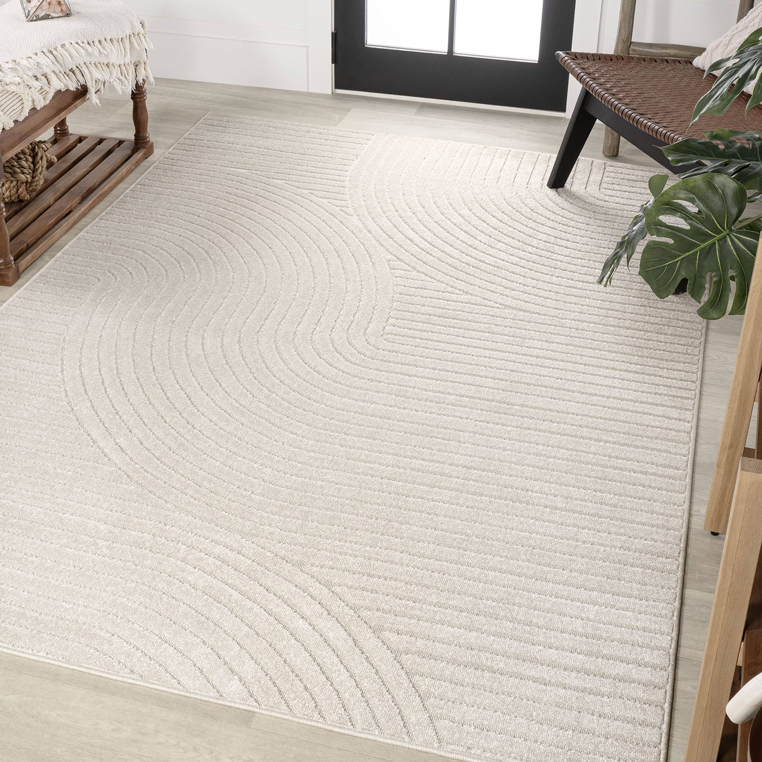 Jonathan Y Skagen Minimalist Curve Geometric Ivory/Cream 4 ft. x 6 ft. Area Rug