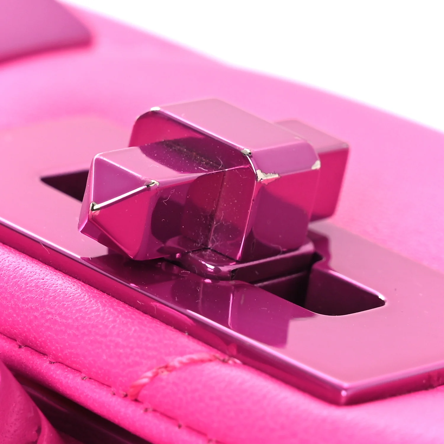 Nappa Lacquer Monochrome Small Roman Stud Shoulder Bag Pink PP