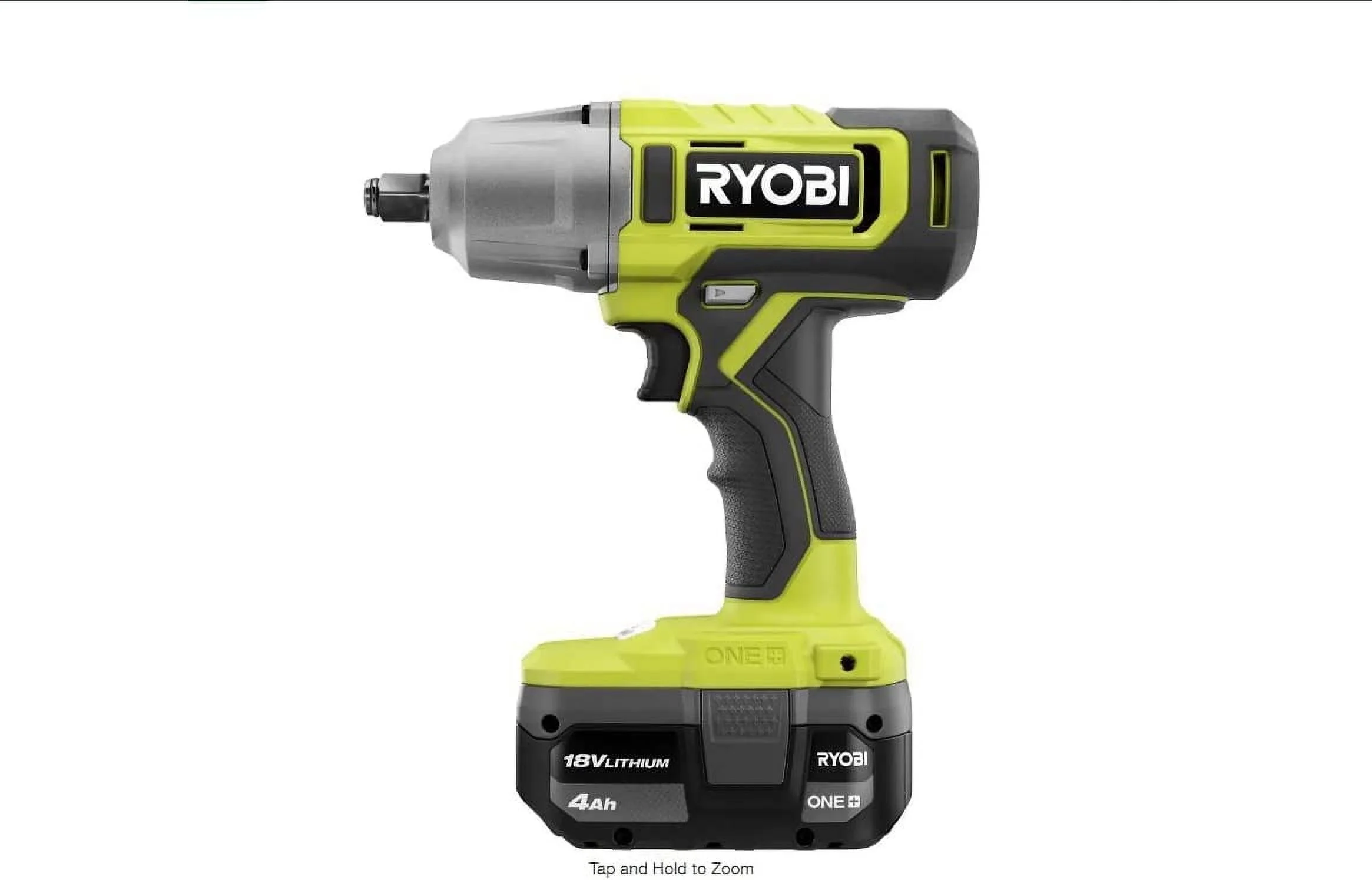 RYOBI ONE+ 18V Cordless 1/2 In. Impact Wrench Kit with 4.0 Ah Battery and Charger