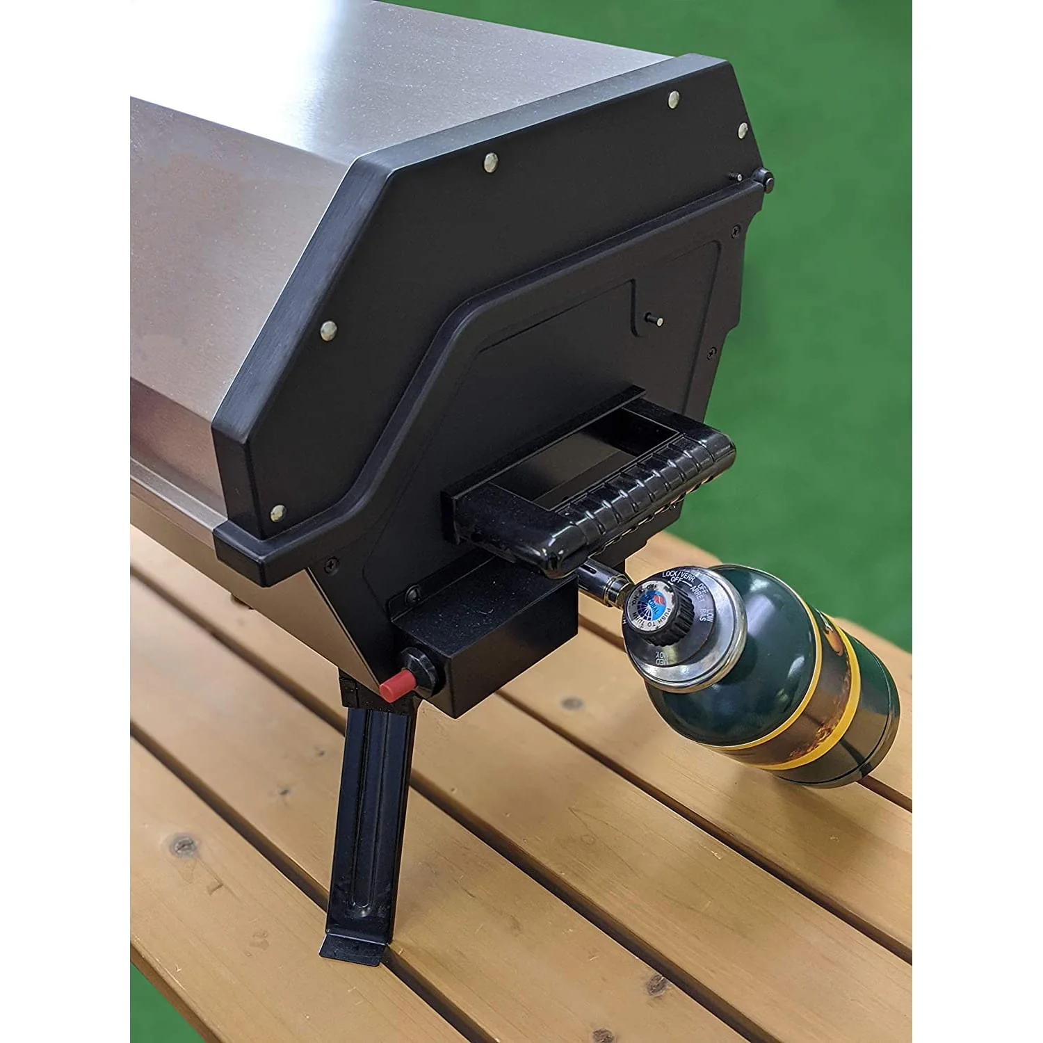 Martin 14,000 BTU Portable Propane Bbq Gas Grill with Support Legs Grease Pan Image 2