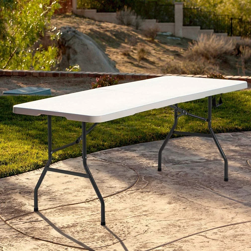 Folding Half Portable Foldable Table for Parties Backyard Events (White, 6 FT 70 * 29) (White, 6 FT) - Image 2