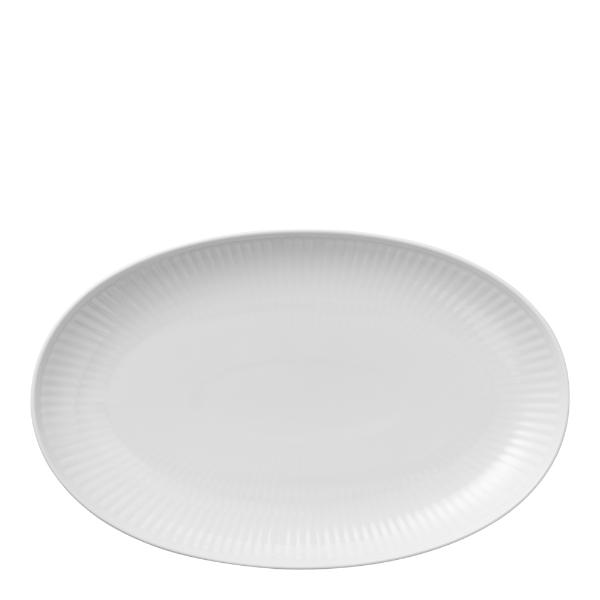 Hvit Riflet asjett 23,5 cm