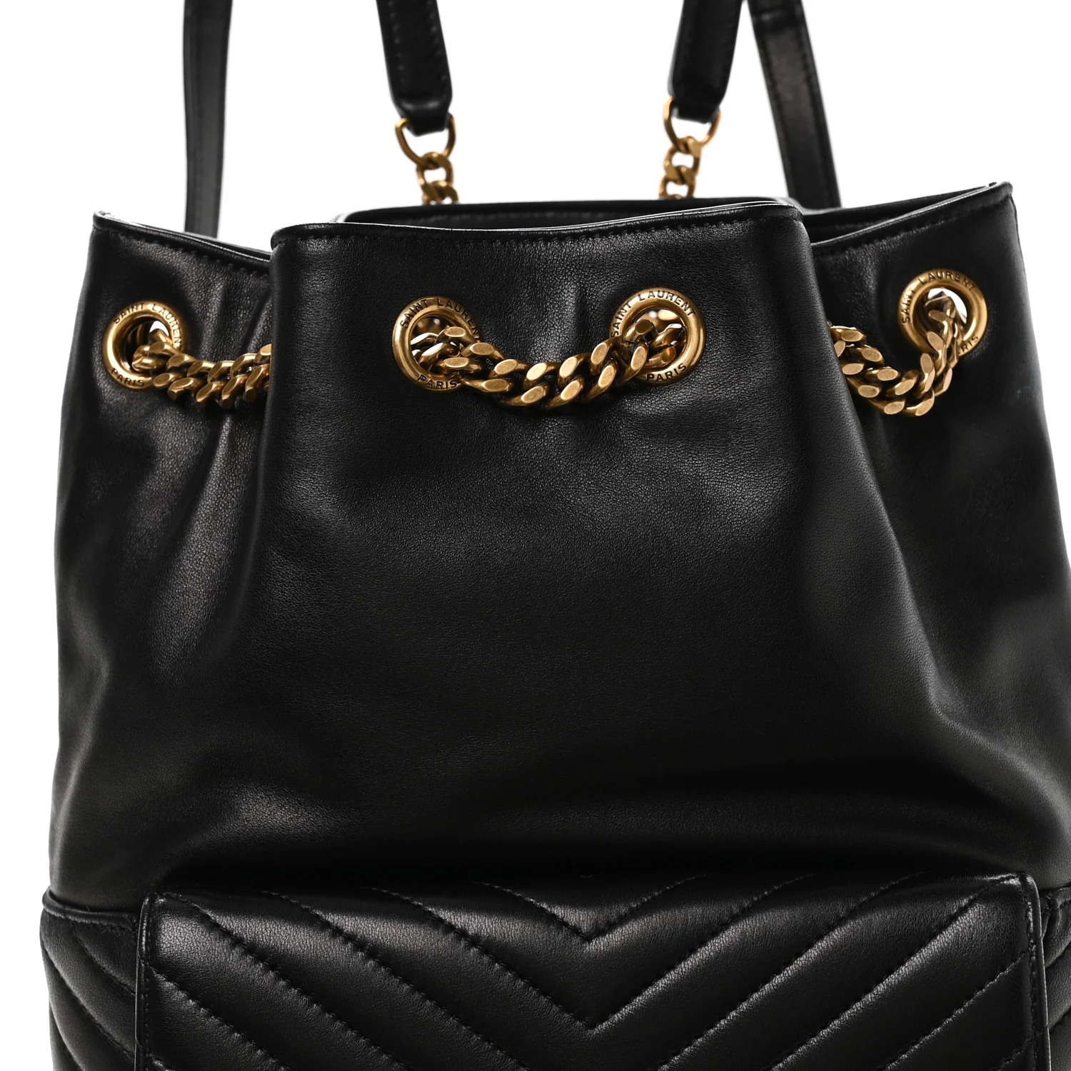 Lambskin Matelasse Monogram Joe Backpack Black