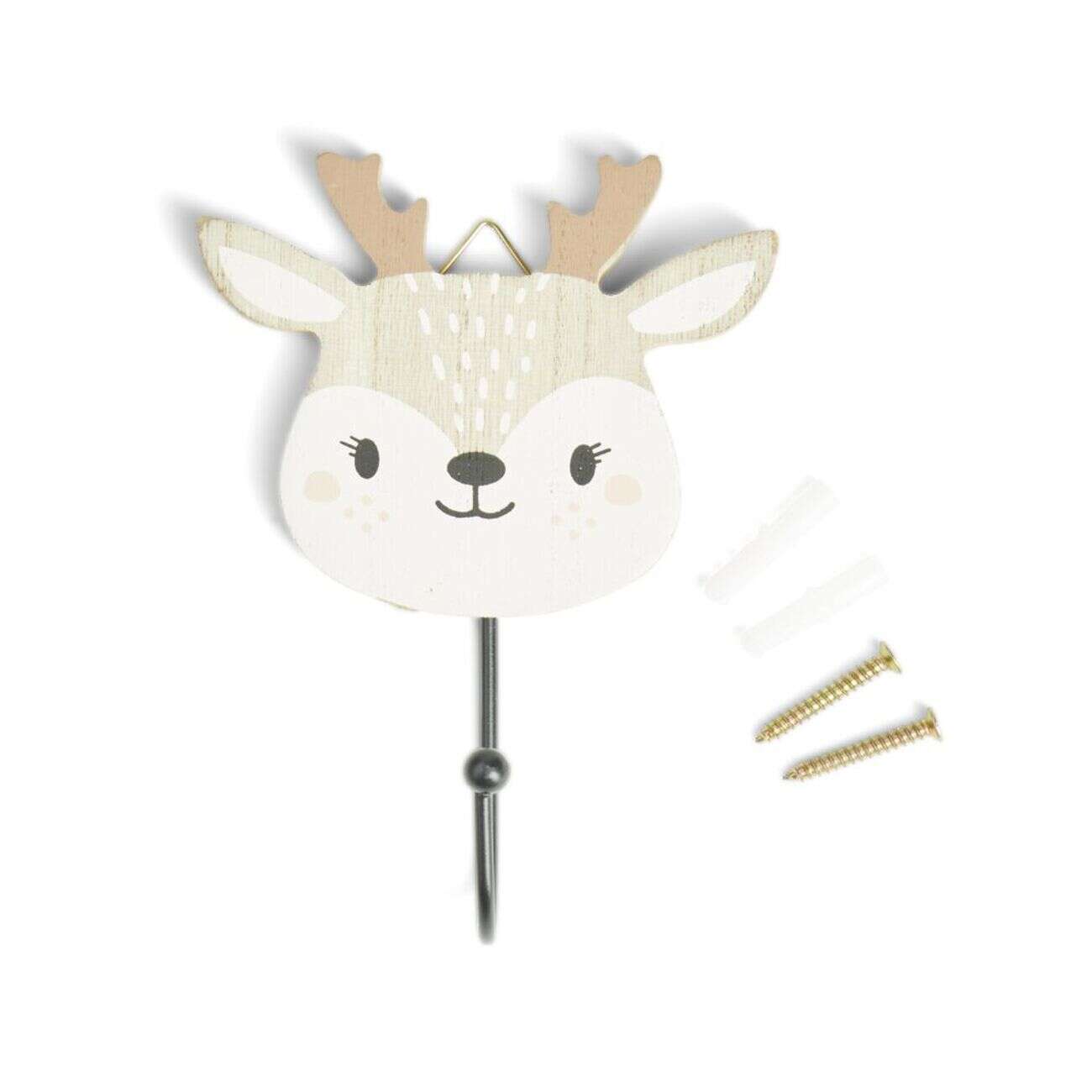 Patère enfant forme animal 10xH15cm - 4 modèles