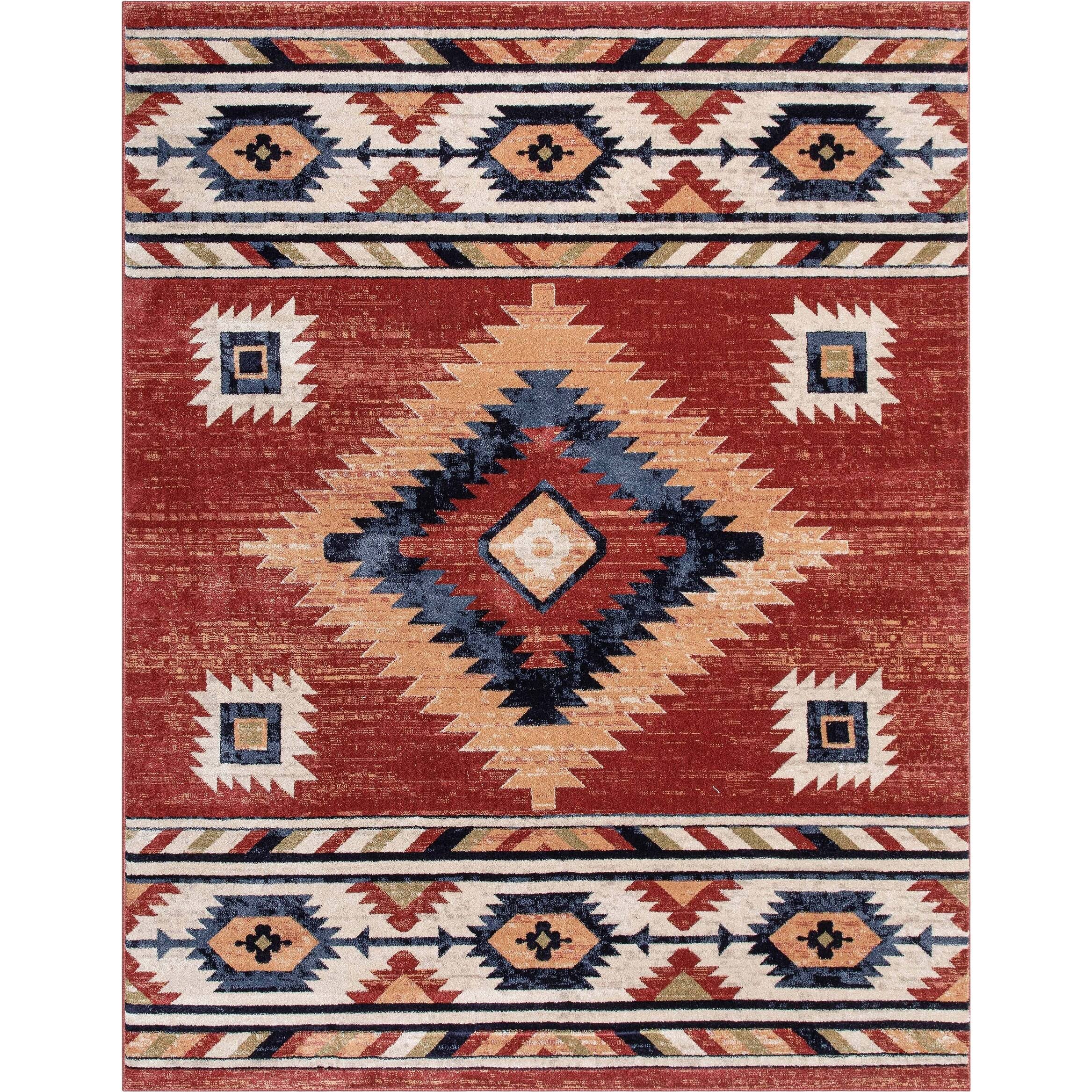 Well Woven Tulsa Lea Bohemian Southwestern Crimson 6'7