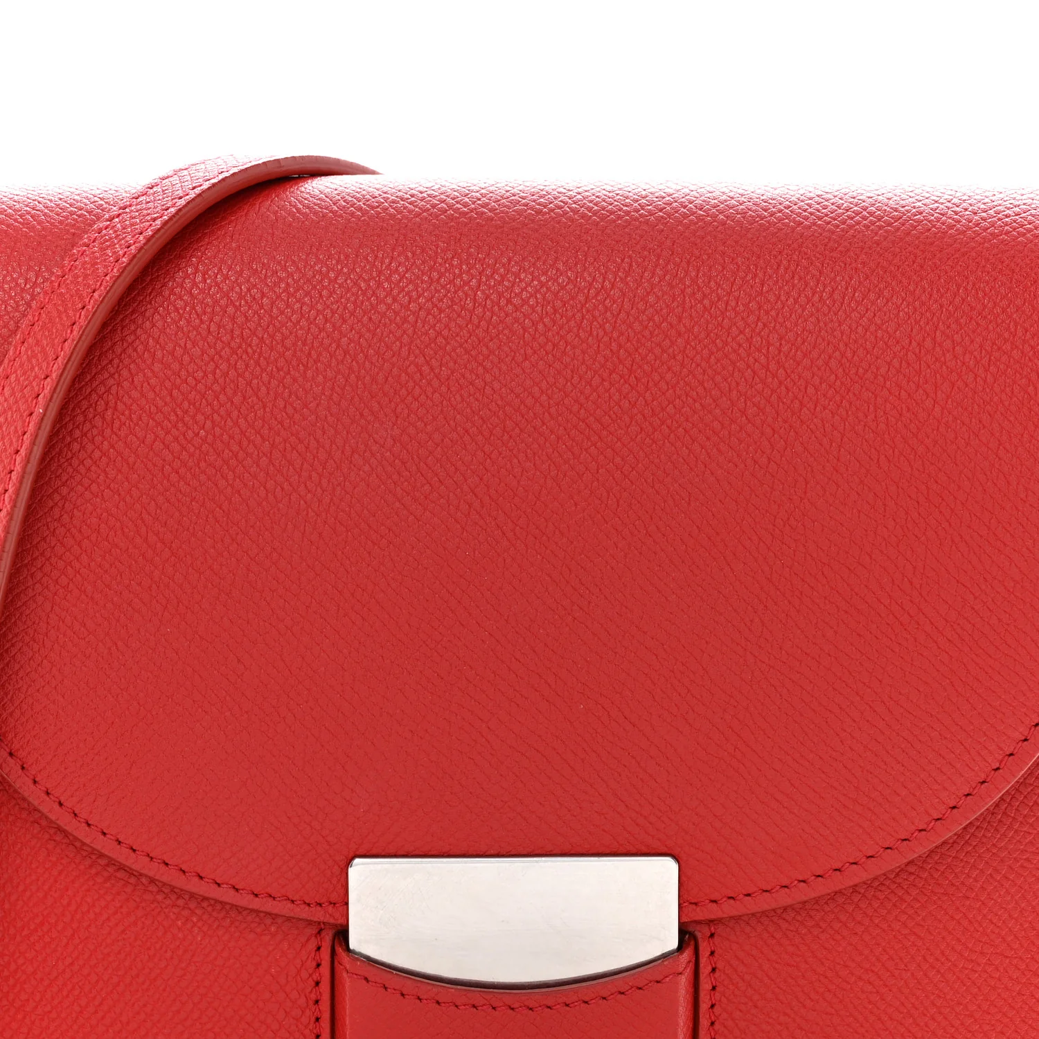 Grained Calfskin Small Trotteur Coquelicot