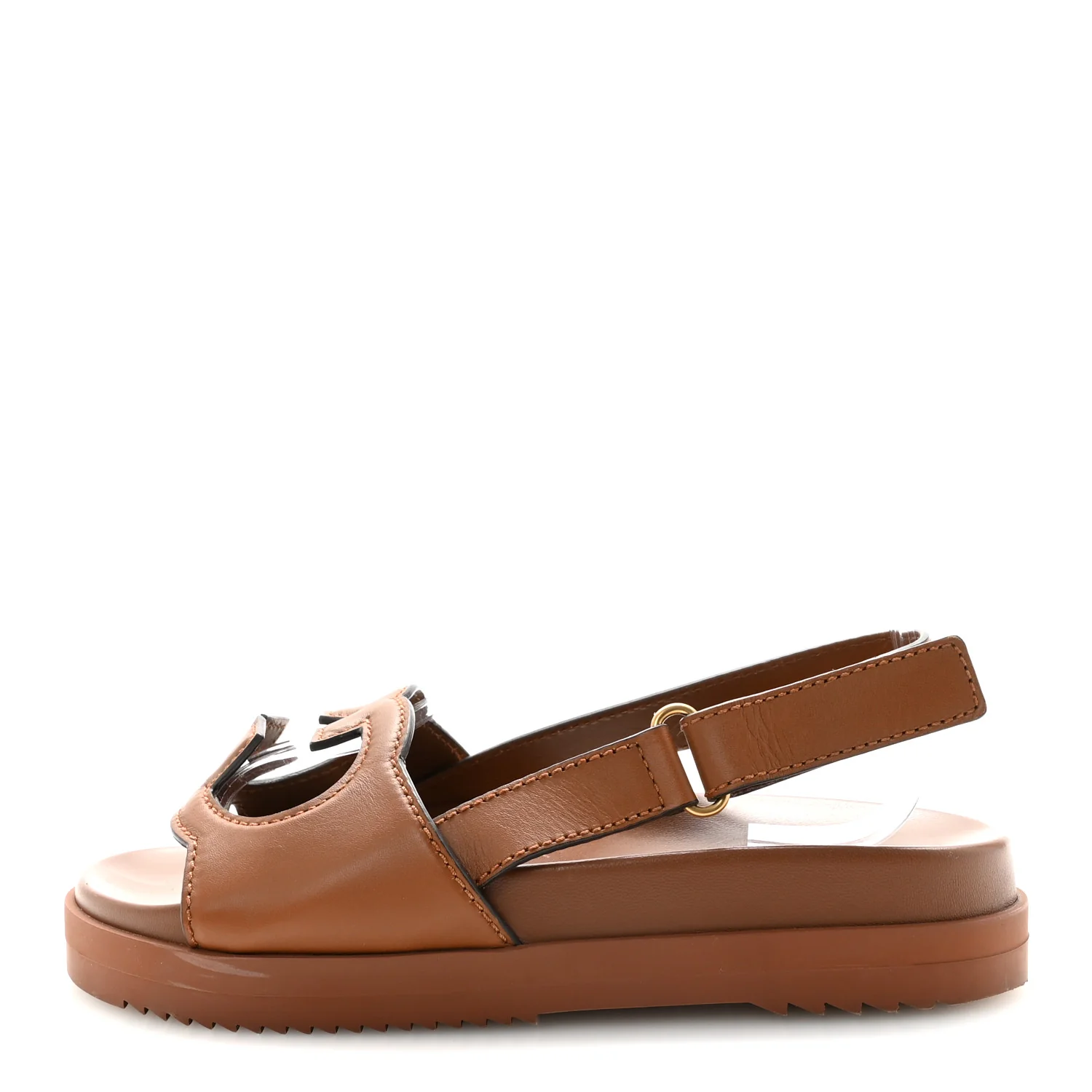 Cosmos Softy Calfskin Interlocking G Slingback Sandals 38.5 Cuir