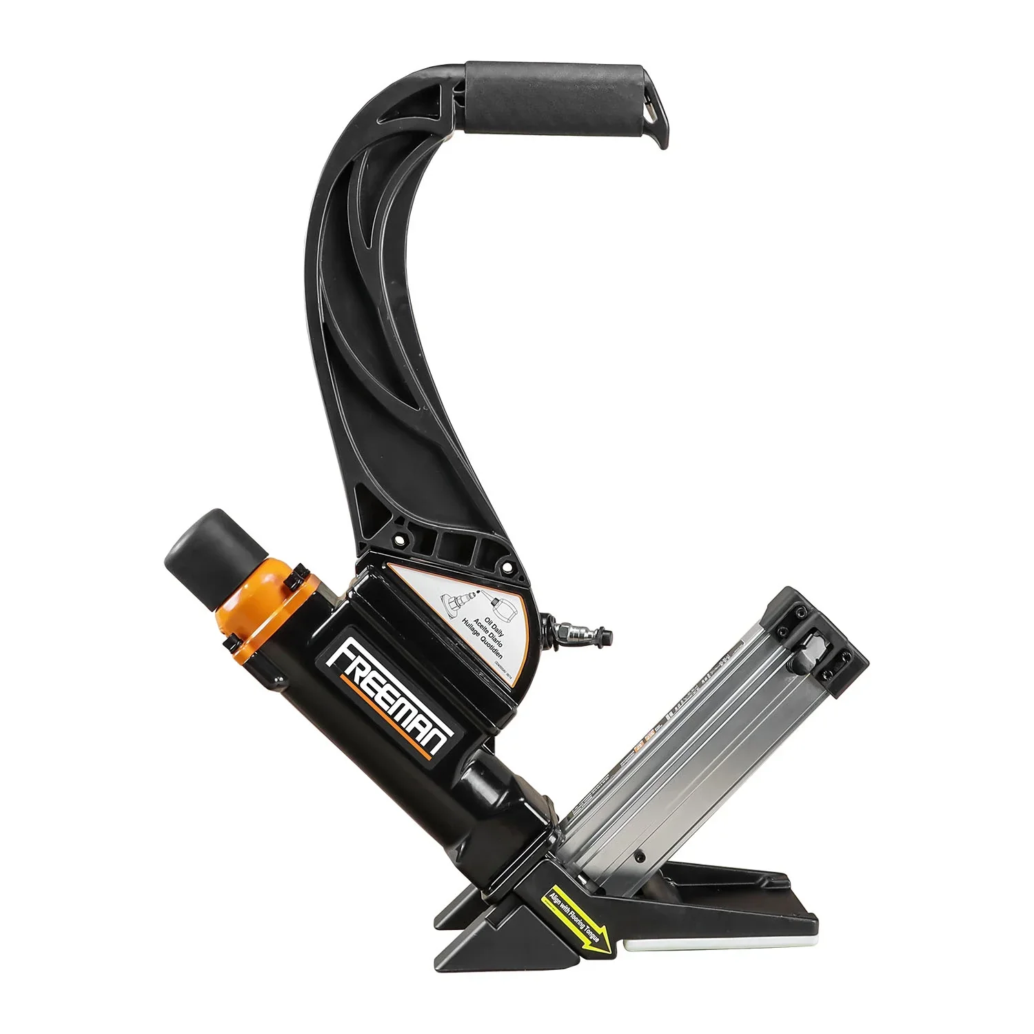 Freeman P50LSLW Lightweight Pneumatic 2-in-1 15.5-Gauge and 16-Gauge 2 Flooring Nailer / Stapler with Flooring Mallet and Interchangeable Base Plates