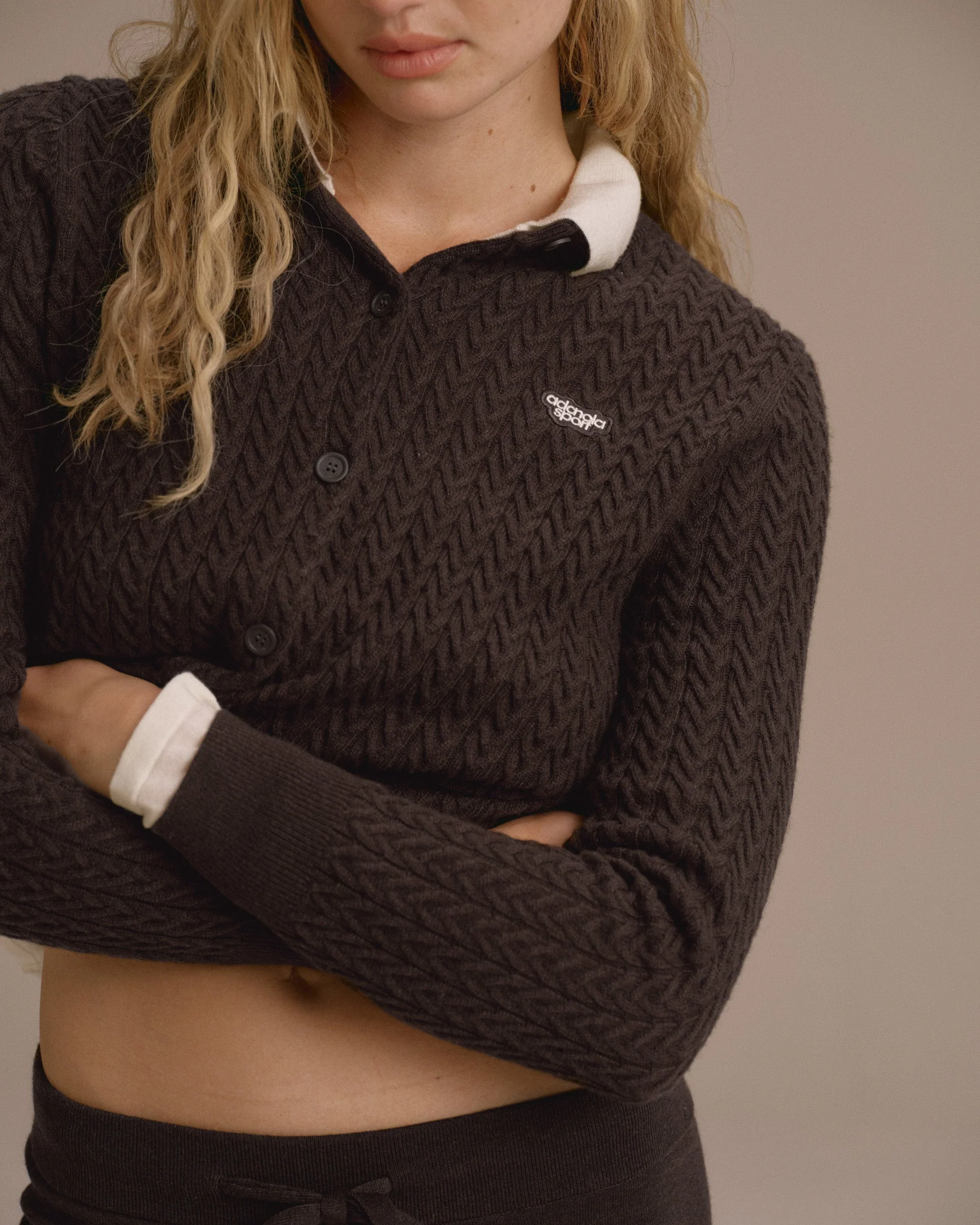 Cable Knit Cardigan - Coffee Bean