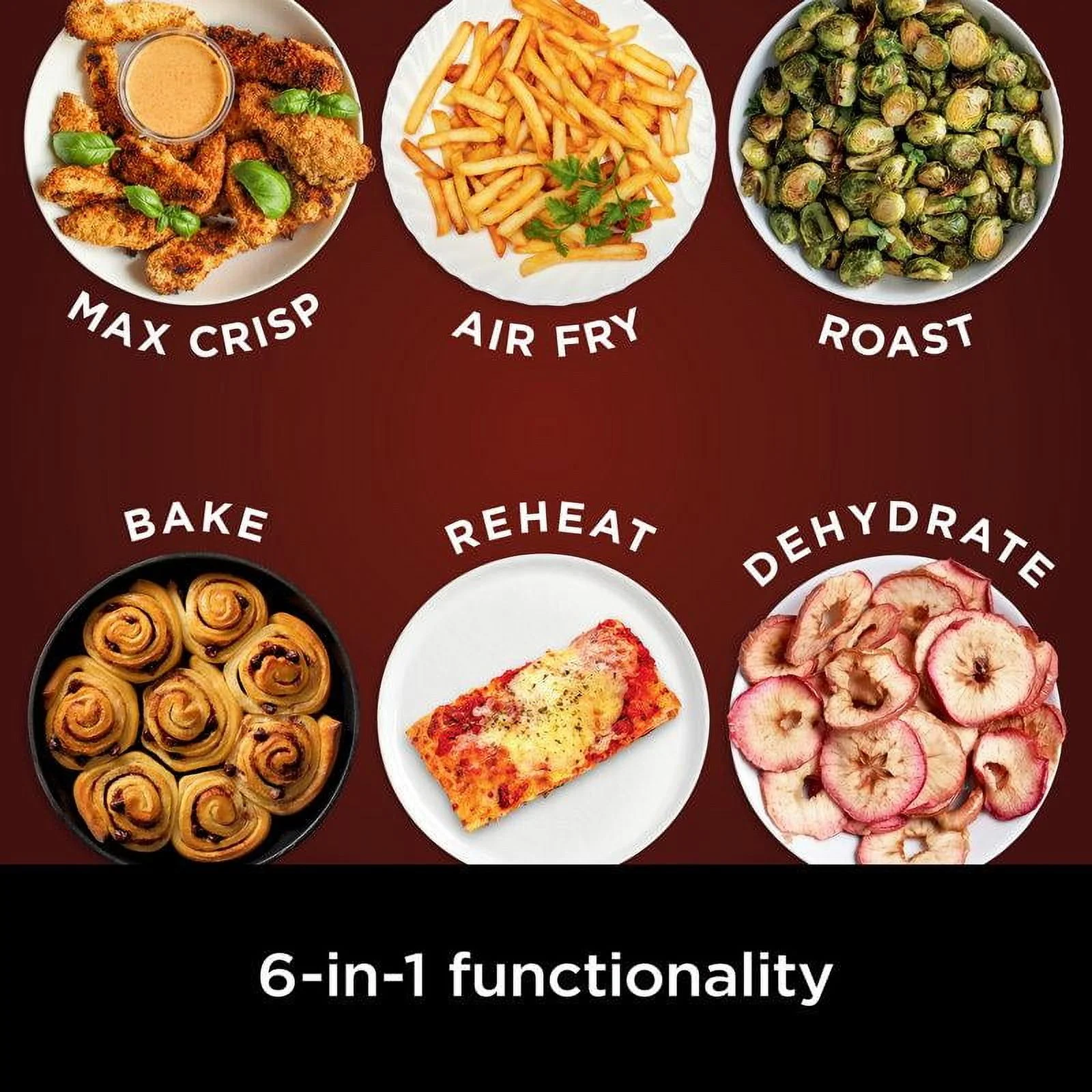 Ninja Air Fryer Pro XL 6 - in - 1 with 6.5 QT Capacity, Max Crisp, Air Fry, Air Roast, Bake, Reheat, Dehydrate, Max Crisp Technology with 450F, Nonstick Basket U0026 Crisper Plate