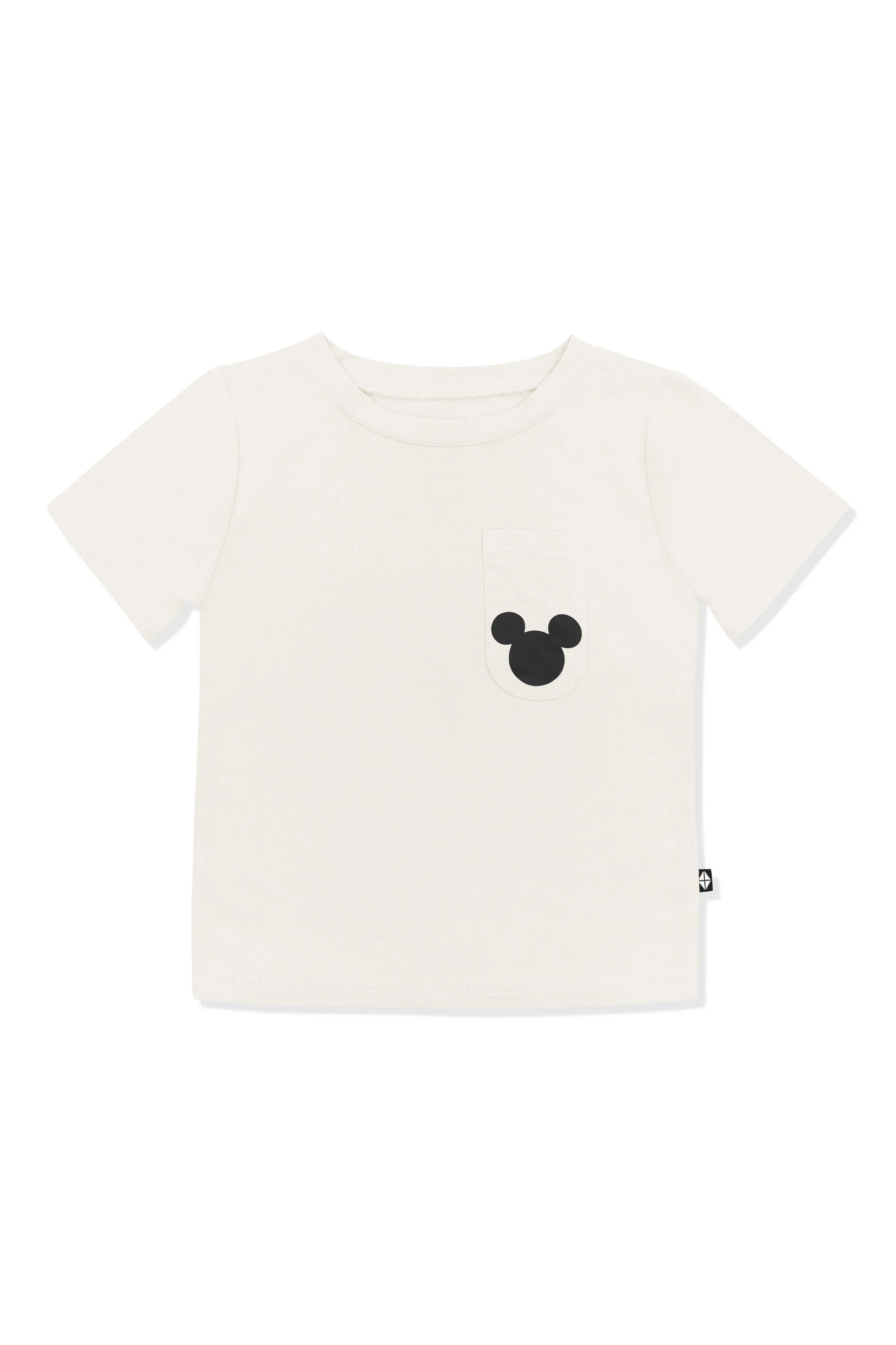 Toddler Crew Neck Tee in Mickey Mouse on Ecru