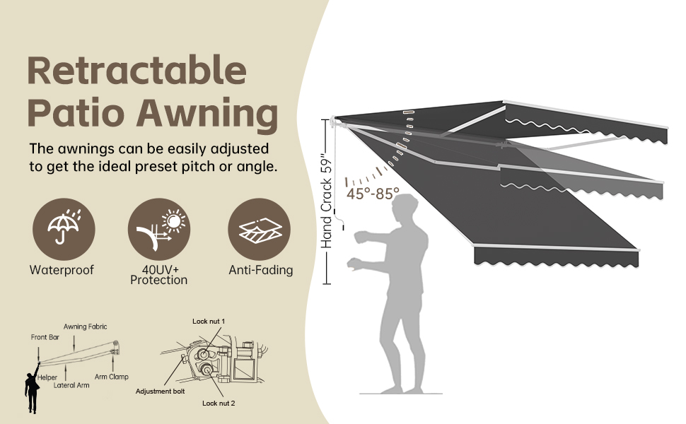 GDPFN 13' x 10' Awning for Patio