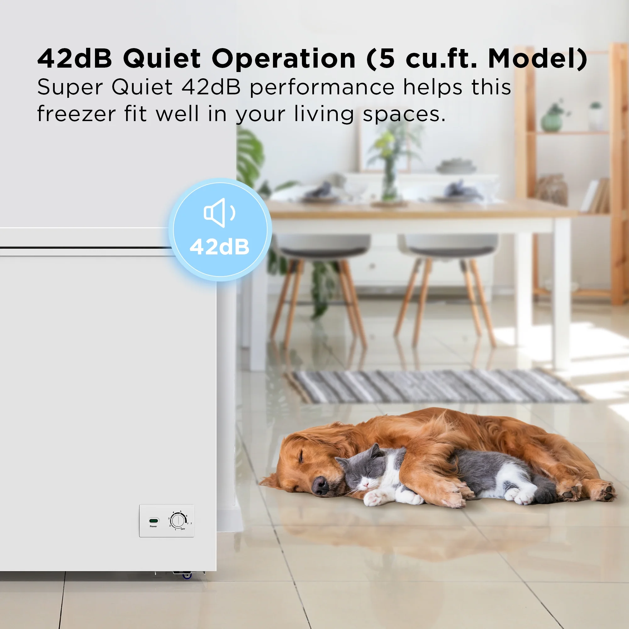 TCL 5.0 Cu. Ft. Chest Freezer, White, Garage Ready, CF053W