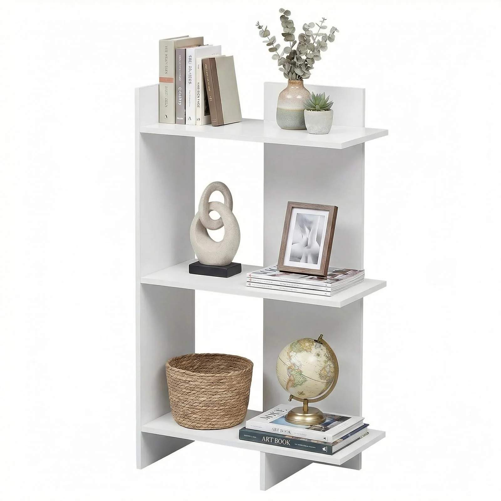 Tangkula 3-Tier Bookshelf Freestanding Bookcase(1/2)