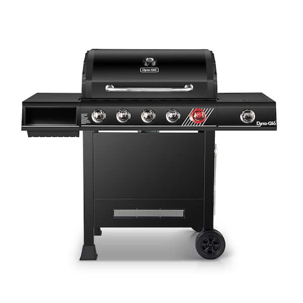 5 - Burner Propane Gas Grill in Matte Black with Trivantage Multifunctional Cooking System