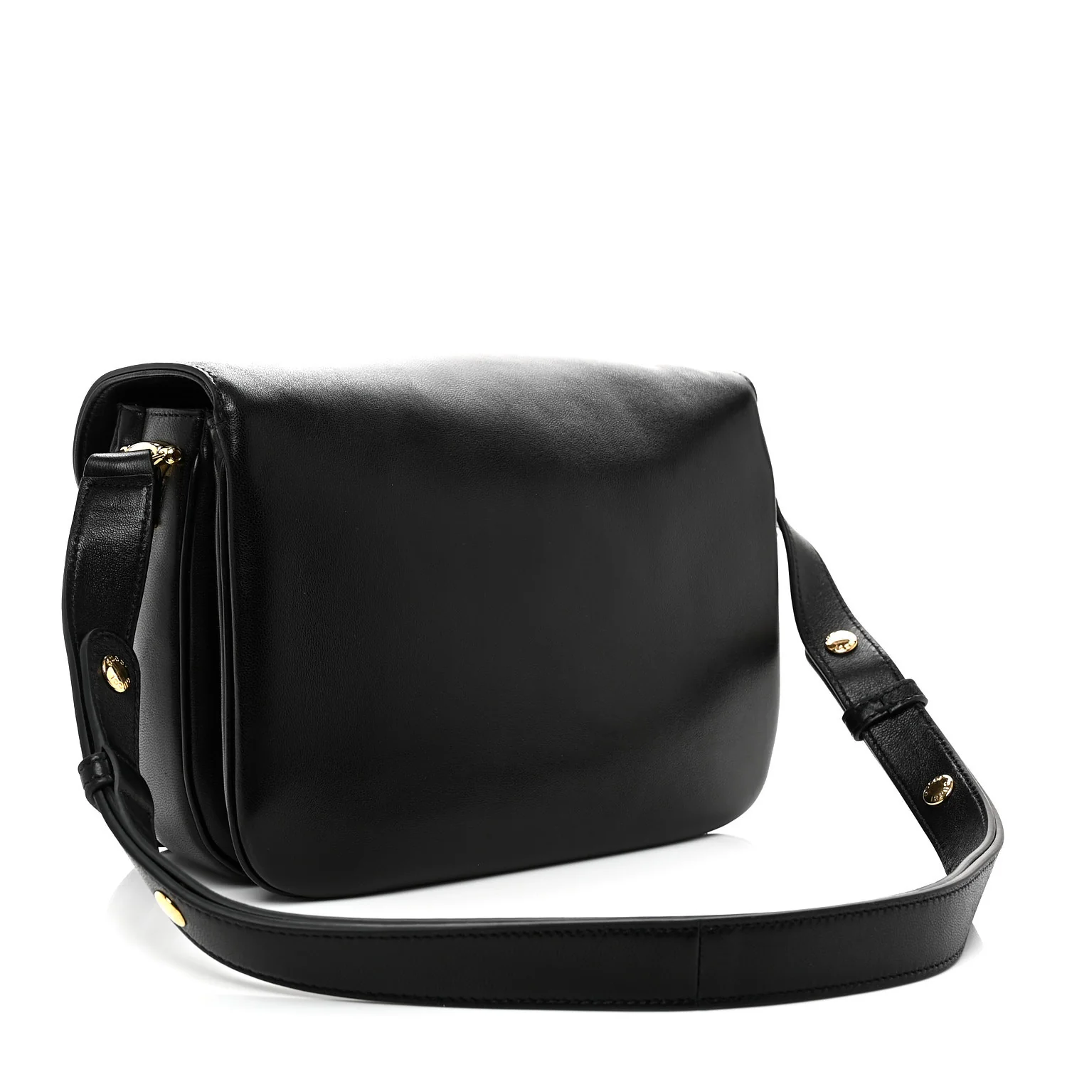 Calfskin Horsebit 1955 Aura Small Shoulder Bag Black