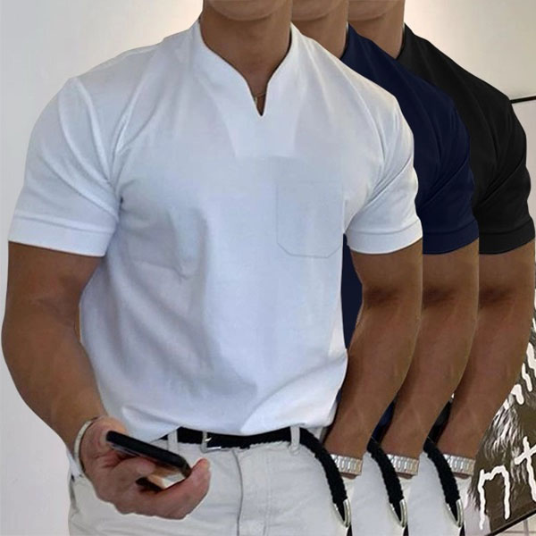T-shirt de sport à manches courtes avec poche pour homme d'affaires