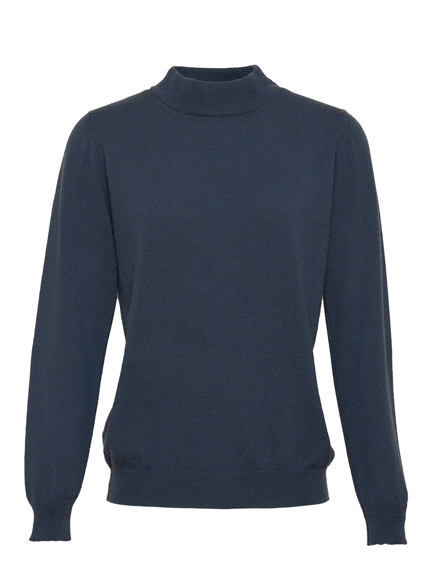 Pull col cheminée femme 100% cachemire Gris Cendré
