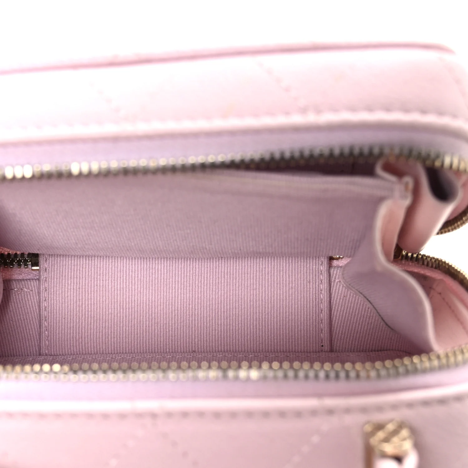 Caviar Quilted Top Handle Vanity Case Pink