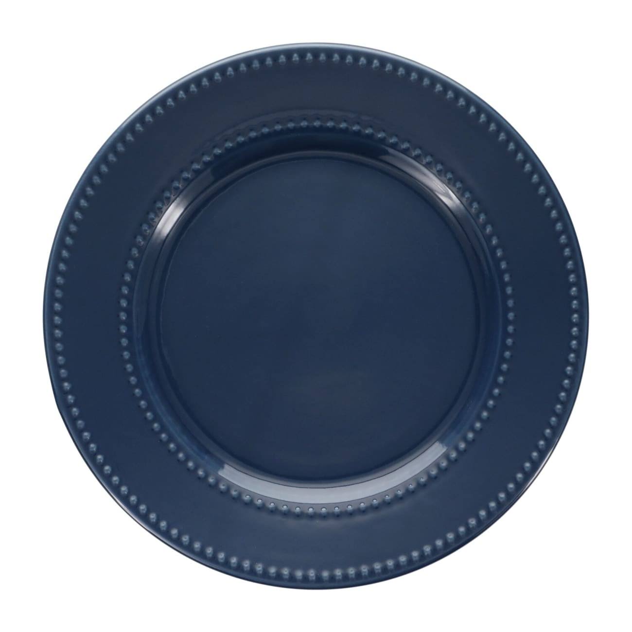 Royal Norfolk Beaded Ceramic Dinner Plates - Blue - 10.5 in