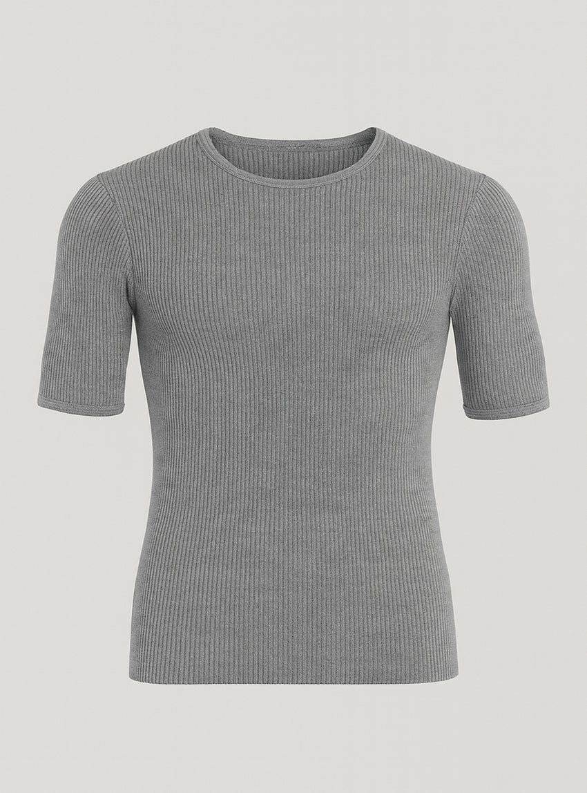 Tee-shirt thermique homme en laine gris léger