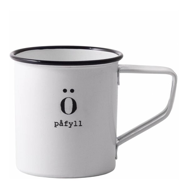 Emalje kopp mini Påfyll 12 cl hvit