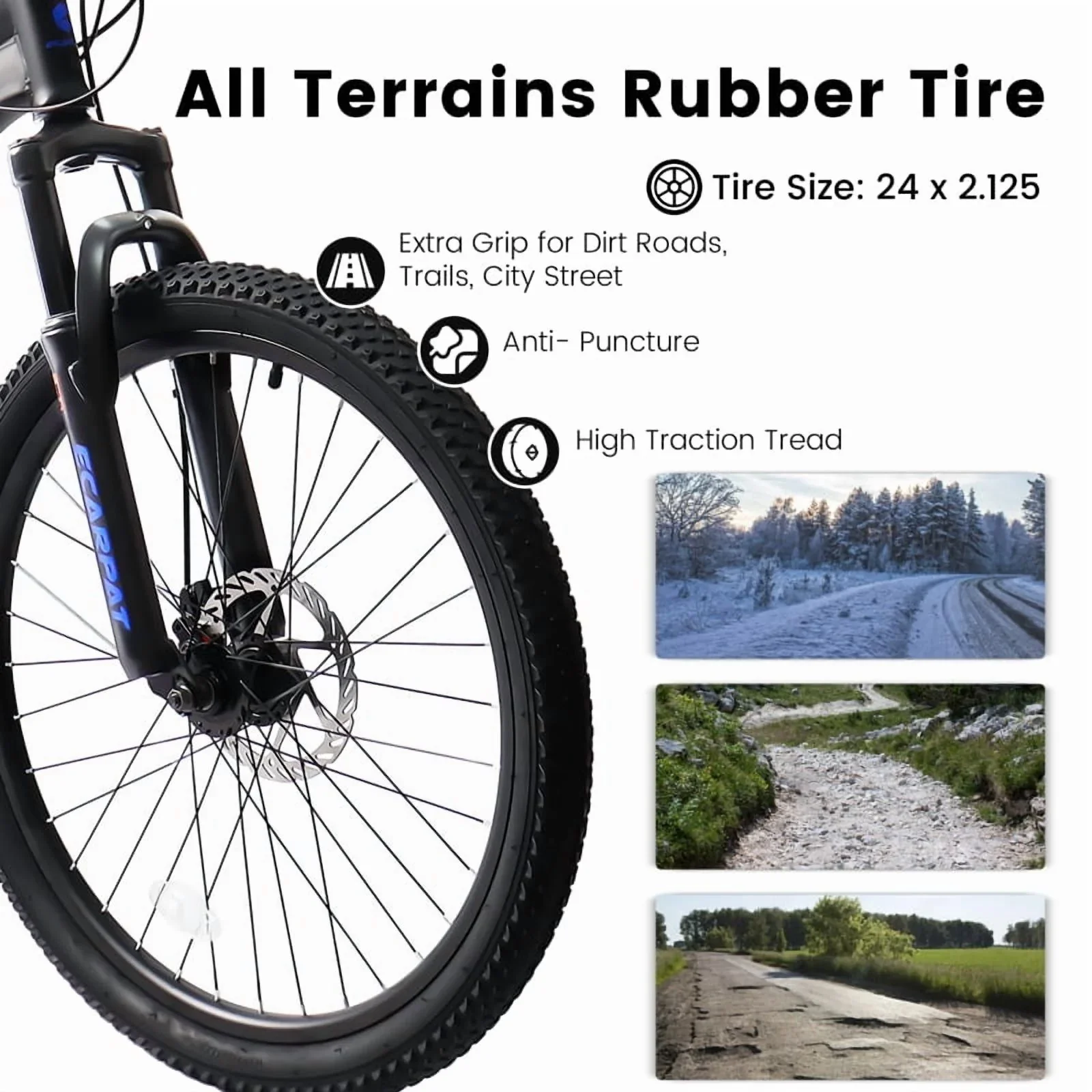 24 Unisex MTB, 21-Speed, Dual Suspension, Disc Brakes, Carbon-Steel Durability, 250 lb Rating, Quick-Adjust Tool Kit, Fits Heights 4'9-5'4