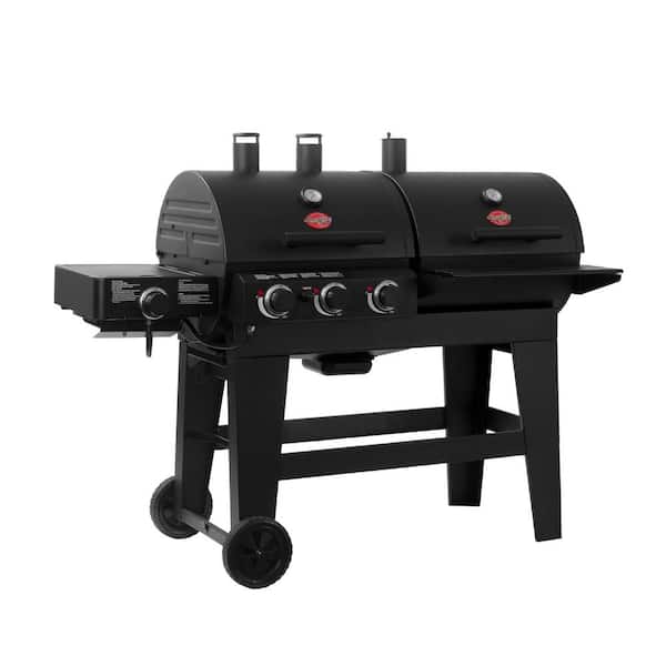 Double Play 1,260 sq , in 3 Burner Gas and Charcoal Grill in Black Image 3