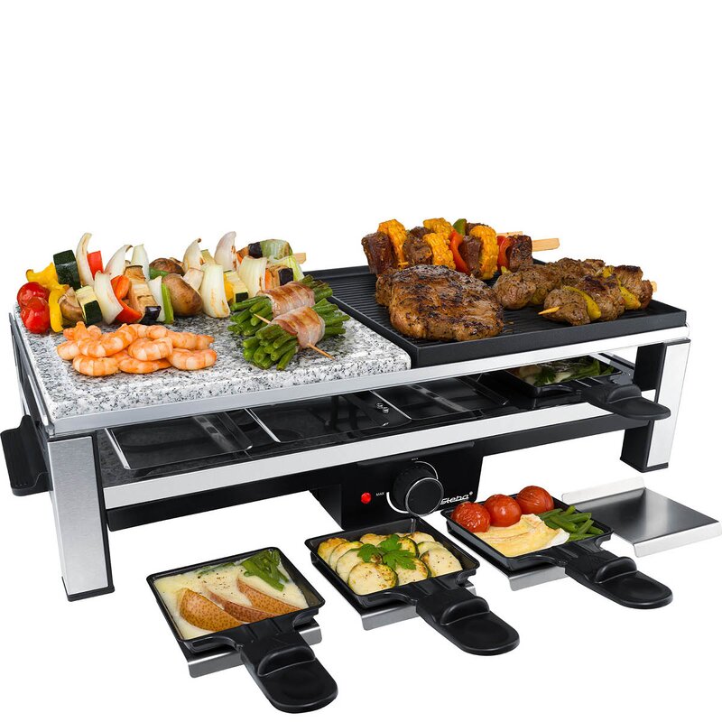 Raclette RC108 2000W svart/stål