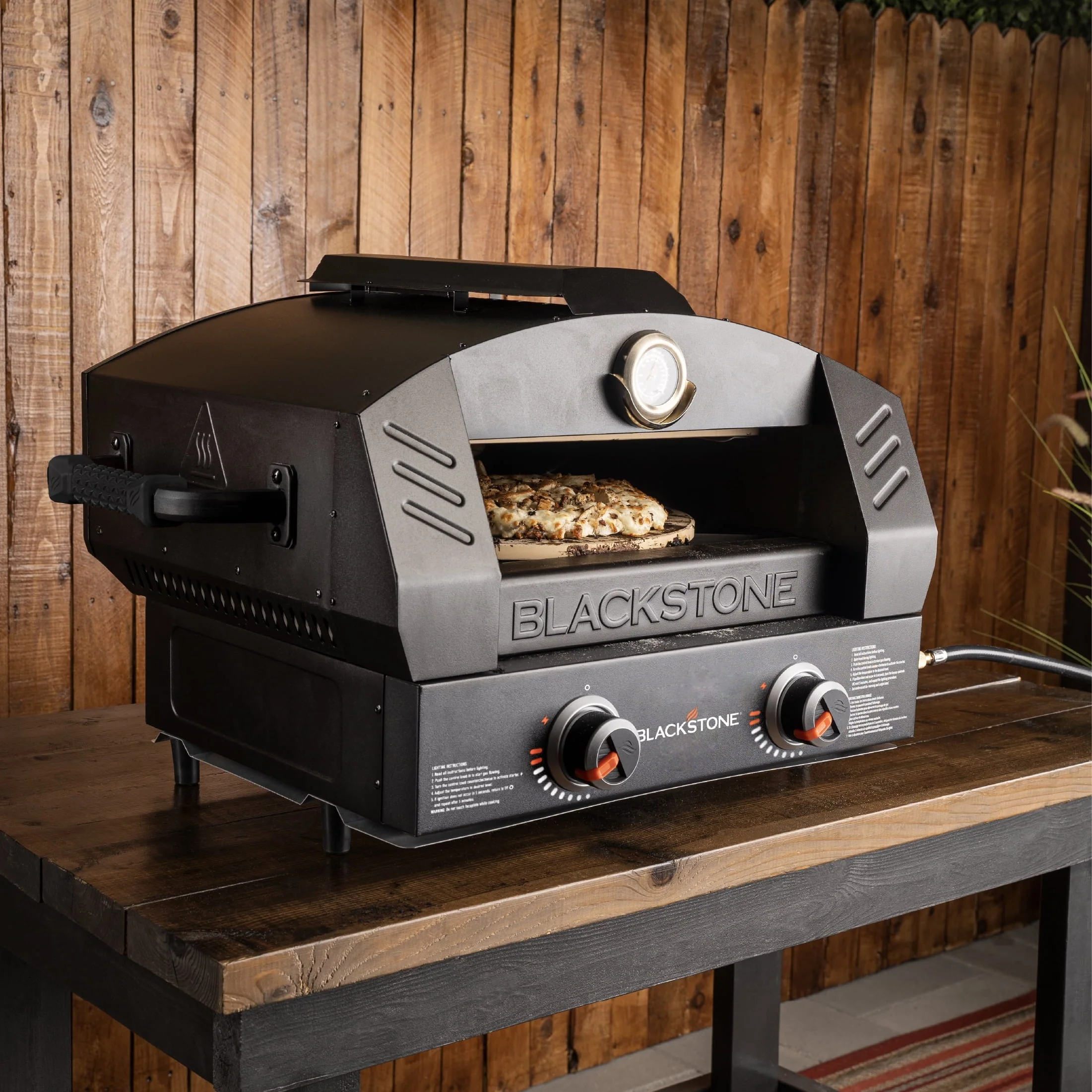 Tabletop Propane Pizza Oven with Two 15" Cordierite Stones Image 2